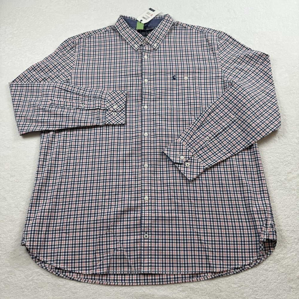 Joules Hewney Classic Fit Oxford Flannel Shirt Men's XXL Bluered Checkered